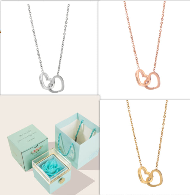 Stainless Steel Vacuum Plating Rose Gold Heart Necklace