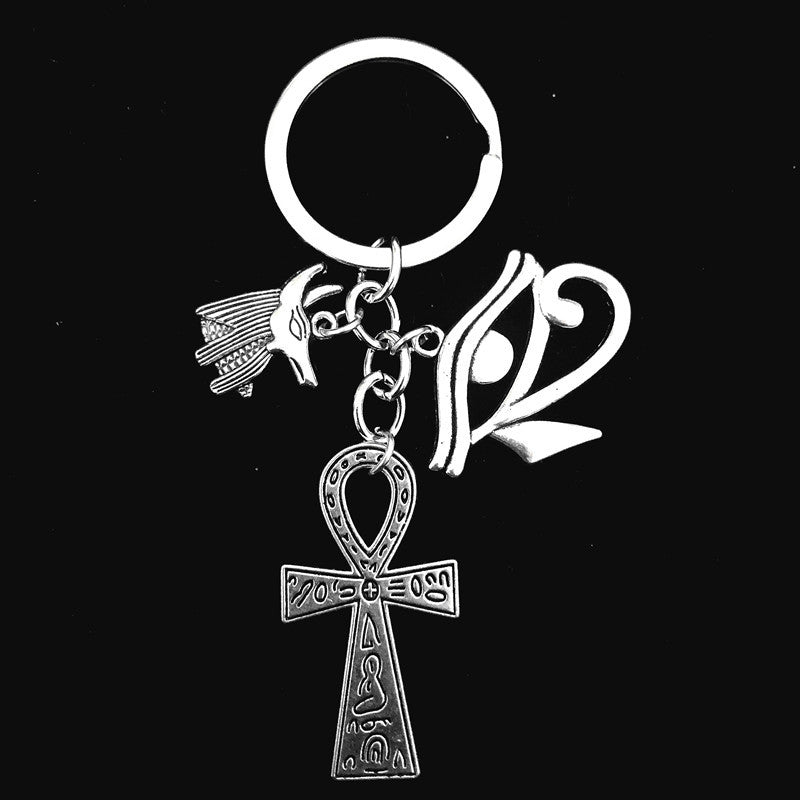 Adorno Anubis Llavero Egipcio Francés Ojo Símbolo Egipcio Antiguo Tótem Llavero