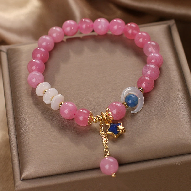 Natürlicher Turmalin Doppelring Armband Damen Light Luxury