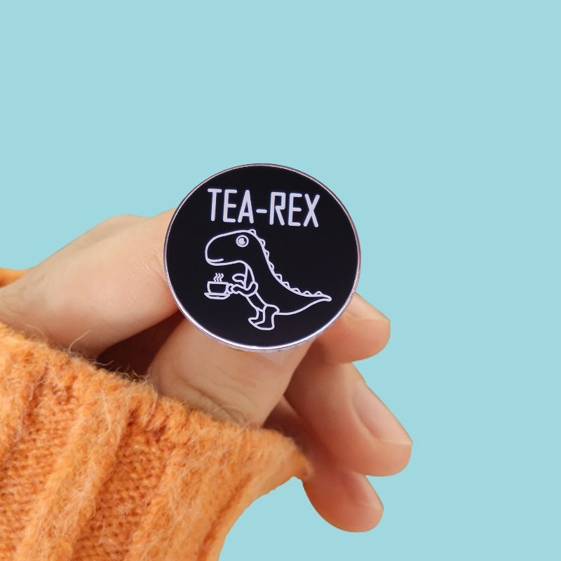 Pin Broche de esqueleto de dinosaurio, accesorios de insignia verde