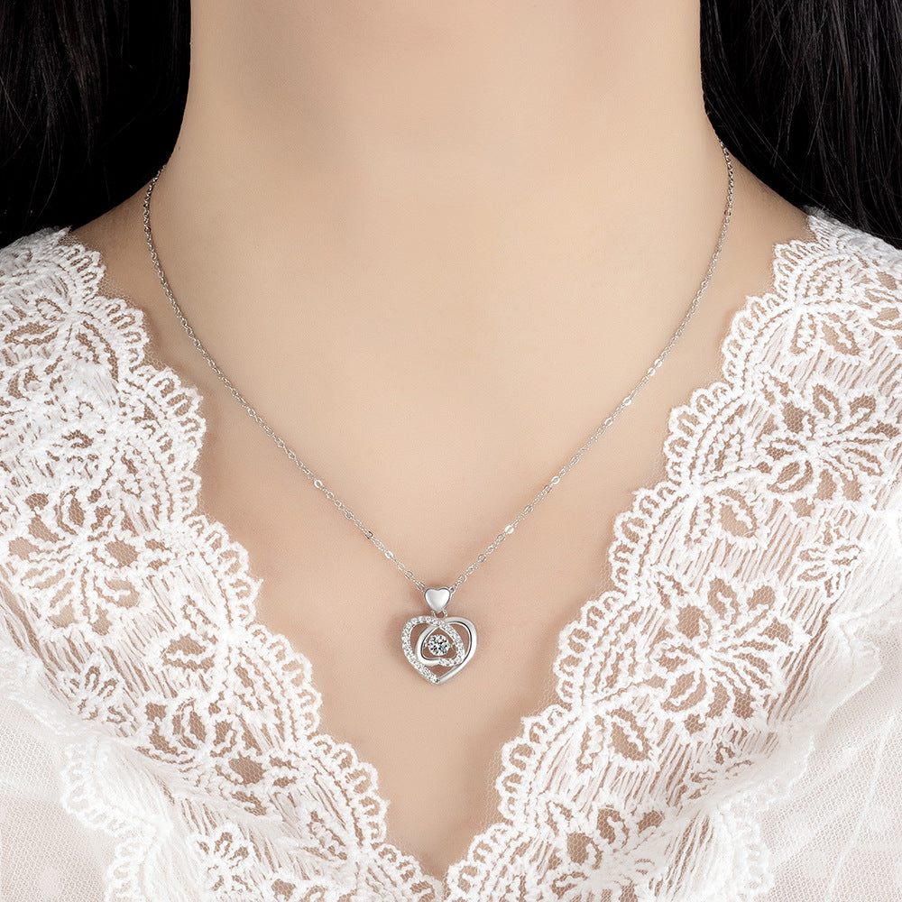 Collar Corazón Latente para Mujer, Día de San Valentín Chino