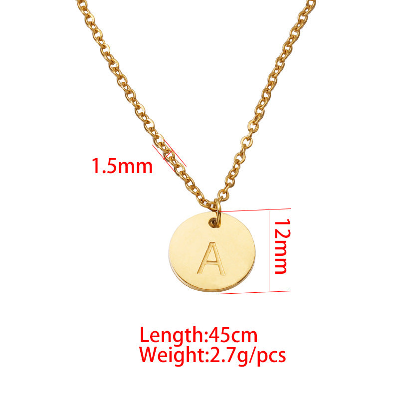 Initial Letter Pendant Necklace Lady Cute
