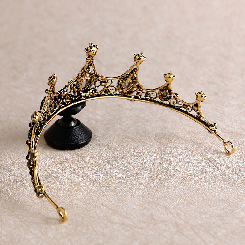Neue barocke Retro Schwarze Krone Brauthaarschmuck Hochzeit Hochzeitsfoto Accessoires