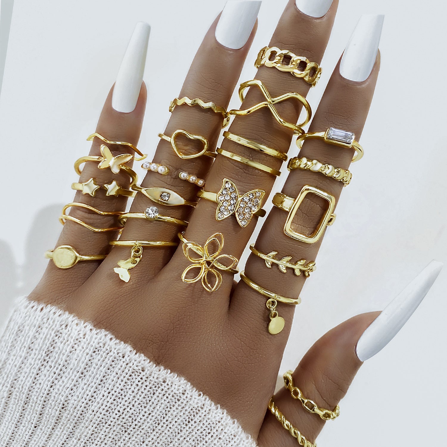 Ring Damen Nischen Senior Knöchelring 23-teiliges Set