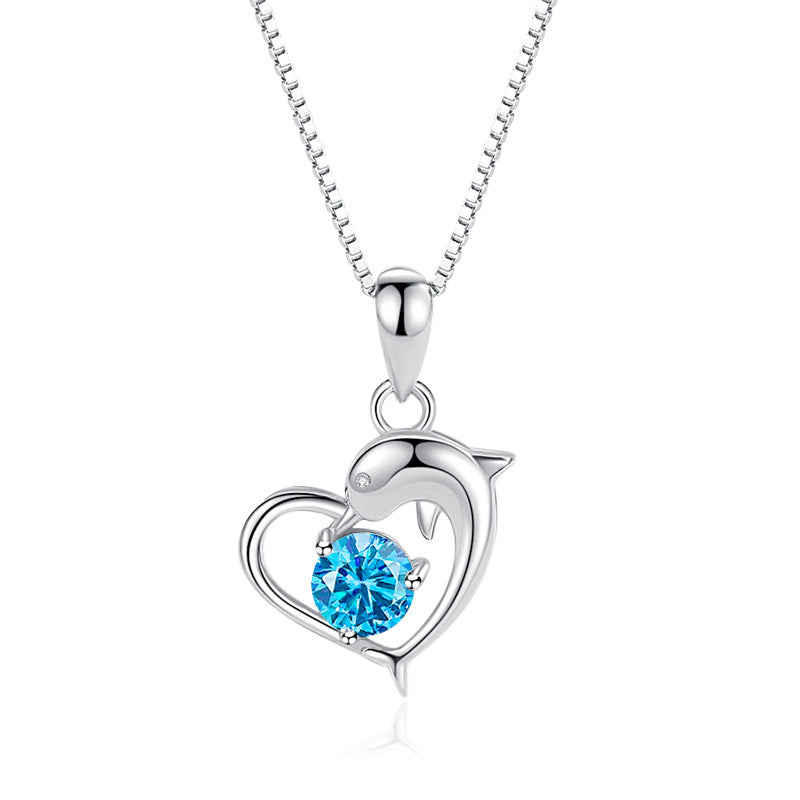 Delfin-Anhänger für Damen aus 925er Sterlingsilber