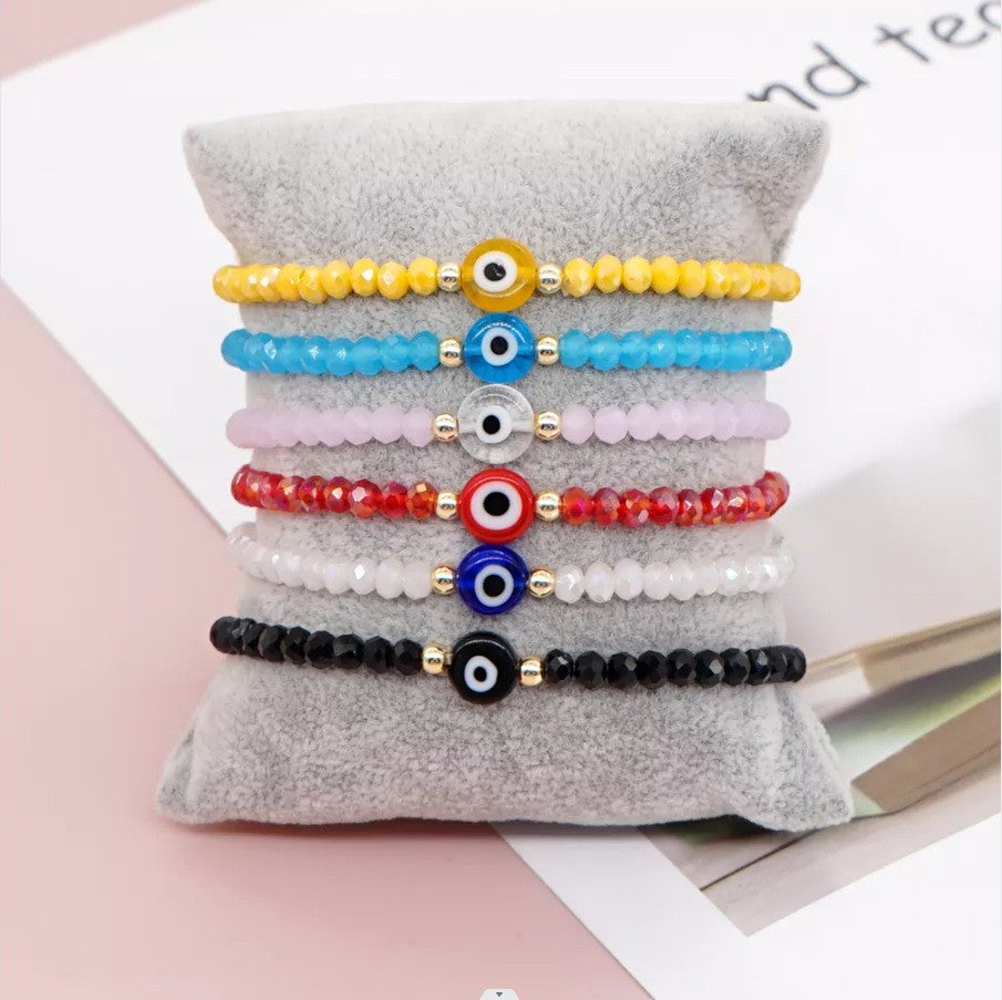 Mehrfarbiges Modisches Geschliffenes Kristallarmband Schlicht