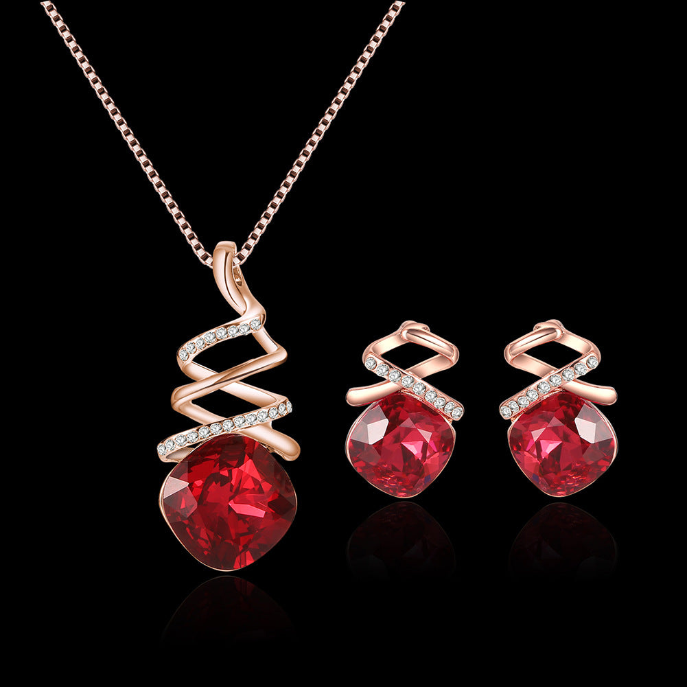 Schmuckset Braut-Halskette Ohrringe Modeschmuck-Set