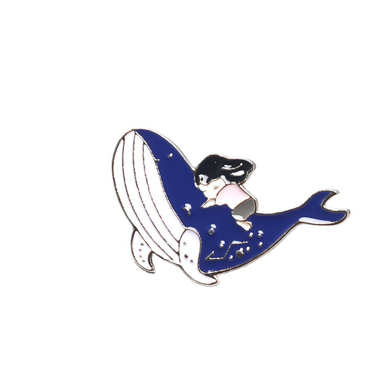 Broche de niña tiburón japonesa mona