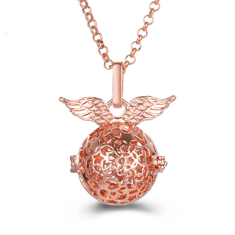 Collar hueco de aromaterapia con jaula de circonita, difusor de aceites esenciales, caja de perfume, accesorios antiguos para ropa tradicional Han