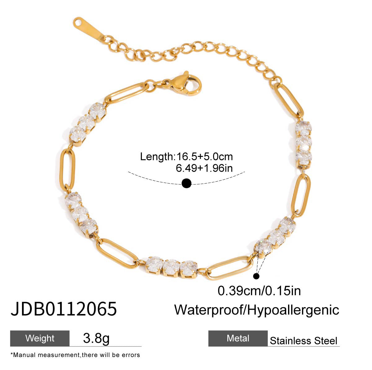 Stainless Steel Zircon Bracelet With A Light-luxury, High-end Feel