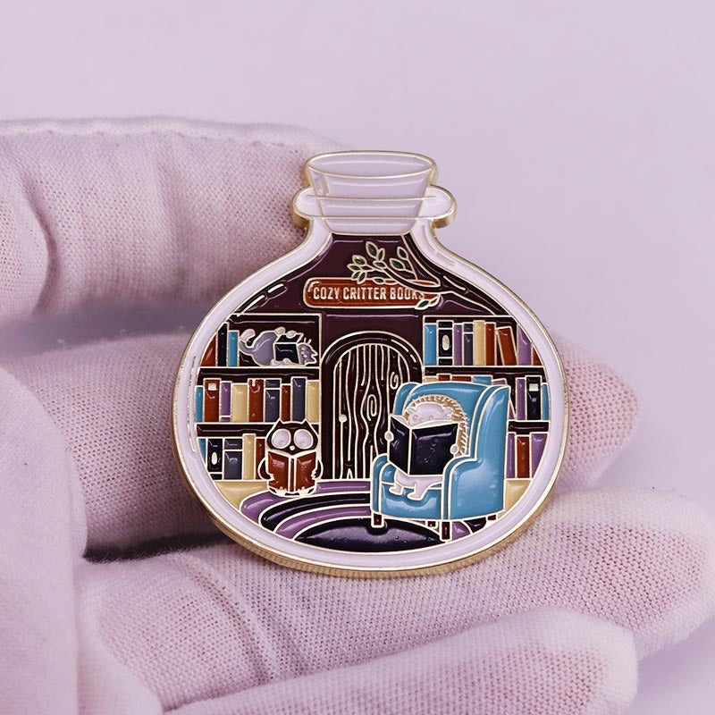 Broche Liso Biblioteca de Animales