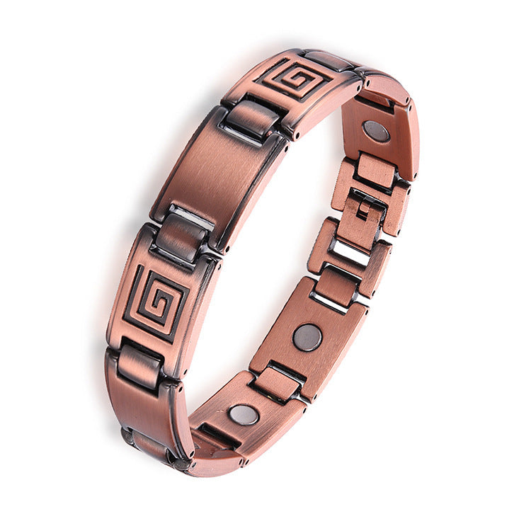 Retro Red Copper Men's Magnetic Therapy Bracelet