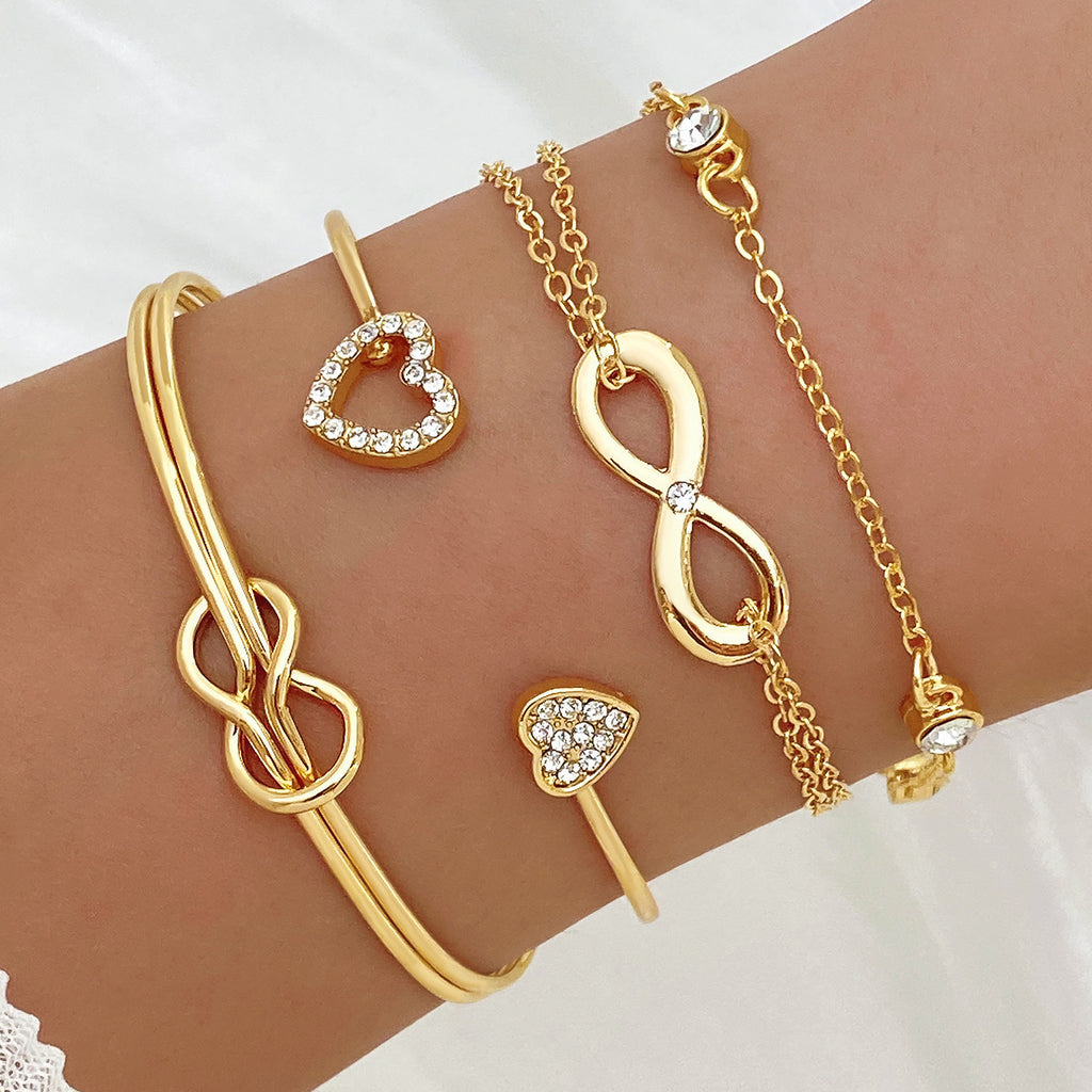 Traje de pulsera de nudo de amor de aleación