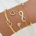 Traje de pulsera de nudo de amor de aleación