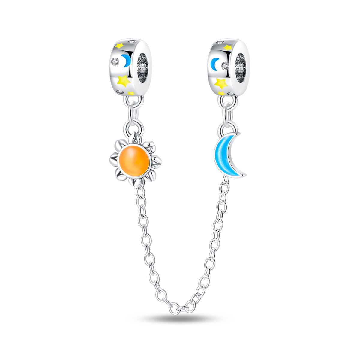 Sicherheitsschnalle Sonne Mond leuchtende Sicherheitskette Kupferbeschichtung 925 Silber DIY Ornament Armband Zubehör