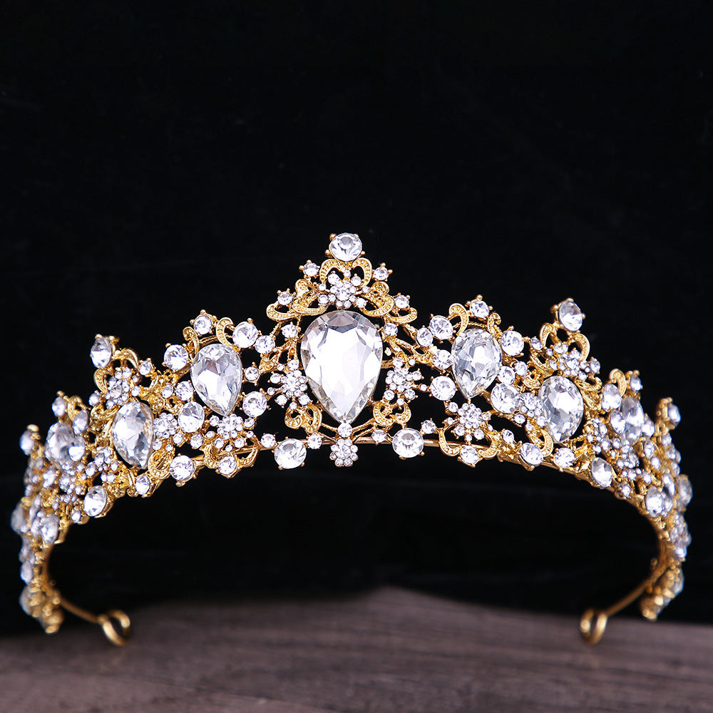 Barocke Strass-Kristall-Brautkrone