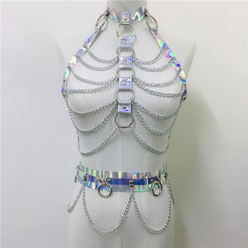 Cinturón de mujer de láser creativo y versátil con detalles de joyería