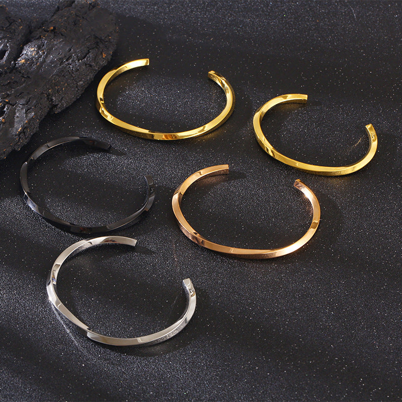 Twisted Ring Square Twisted Stainless Steel Bracelet