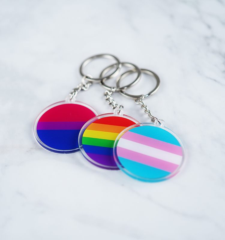 Llavero con Colgante de Bandera LGBT Bisexual Transgénero