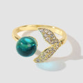 Kreativer Modeschmuck Einfacher Ozeanperlen-Meerjungfrauenschwanz-Ring