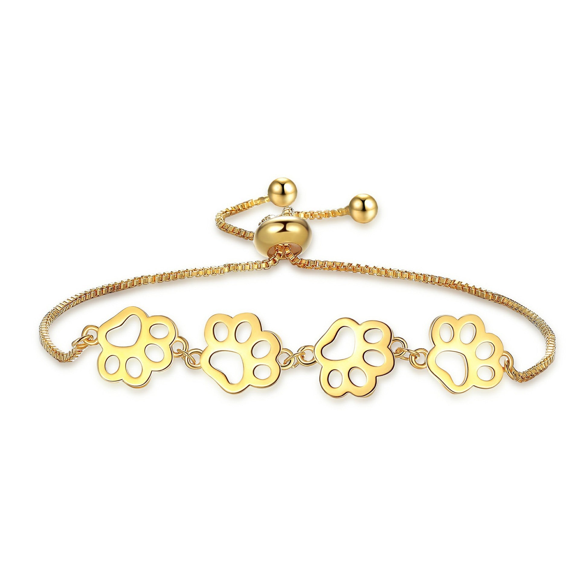 Womens Stylish Minimalist Paw Print Bracelet