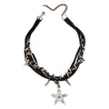 Y2k Nieten Totenkopf Sterne Anhänger Halsketten Hot Girls Gothic Punk Nischen Design Sweet Cool Trendy Modeschmuck Accessoires