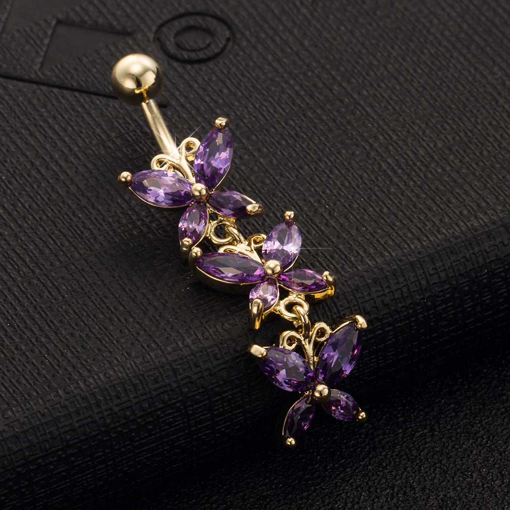 Bauchnabelpiercing aus Stahl in Schmetterlingsform – beliebter Bauchnabelschmuck für Frauen