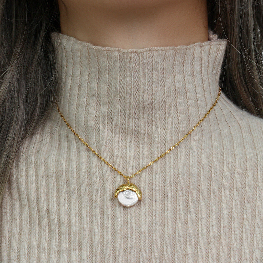 Erschwinglicher Luxus-Modeschmuck Damen Edelstahl plattiert konkav-konvex