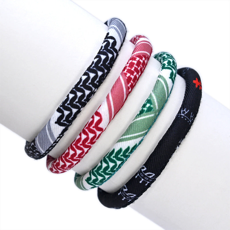 Pulsera tejida estilo pañuelo árabe