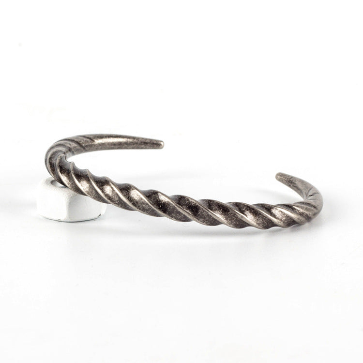 Retro Simple Rotary Knob Open Horn Bracelet