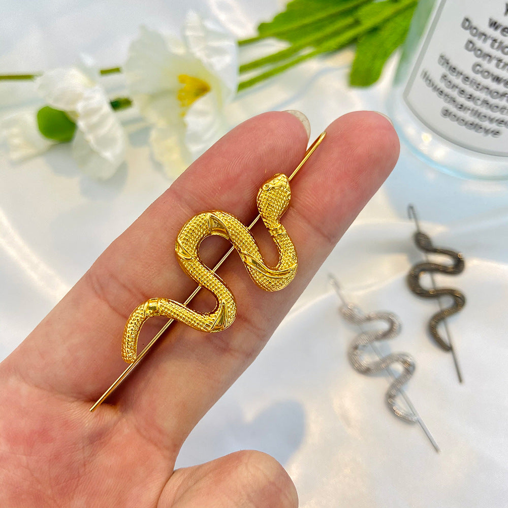 Pendiente de serpiente simulada para mujer con personalidad de moda