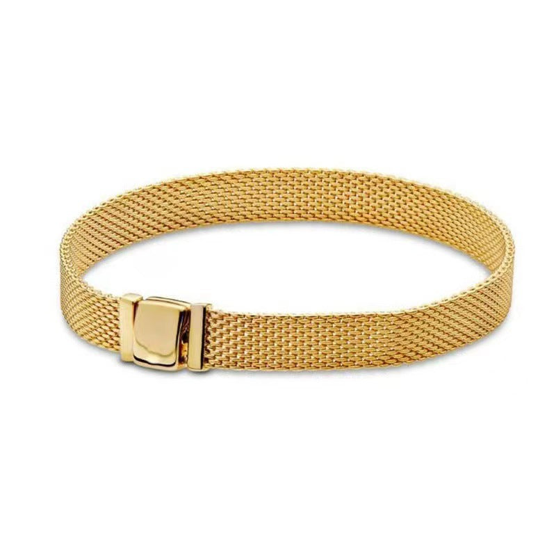 White Copper Silver Plated Bracelet Diy Ornament Accessories Square Buckle