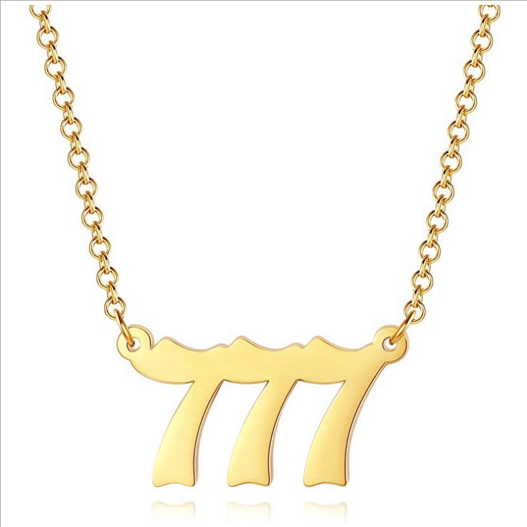 Collar corto para mujer con colgante de número angelical 0-9