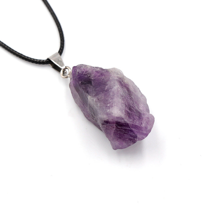 Naturstein Rohstein Anhänger Kristall Achat Multicolor Unregelmäßiger Erdbeerquarz Amethyst