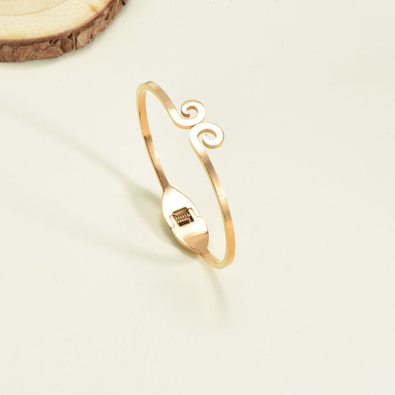 Titanium Steel Bracelet Korean Style Real Gold Plated 18K Gold Diamond Geometric Simple Stainless Steel