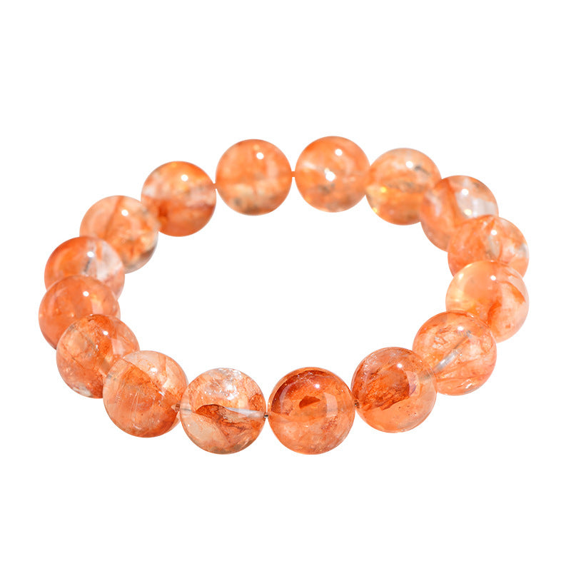 Natural 7A Grade Citrofortunella Microcarpa Red Sealant Flower Ball Bracelet