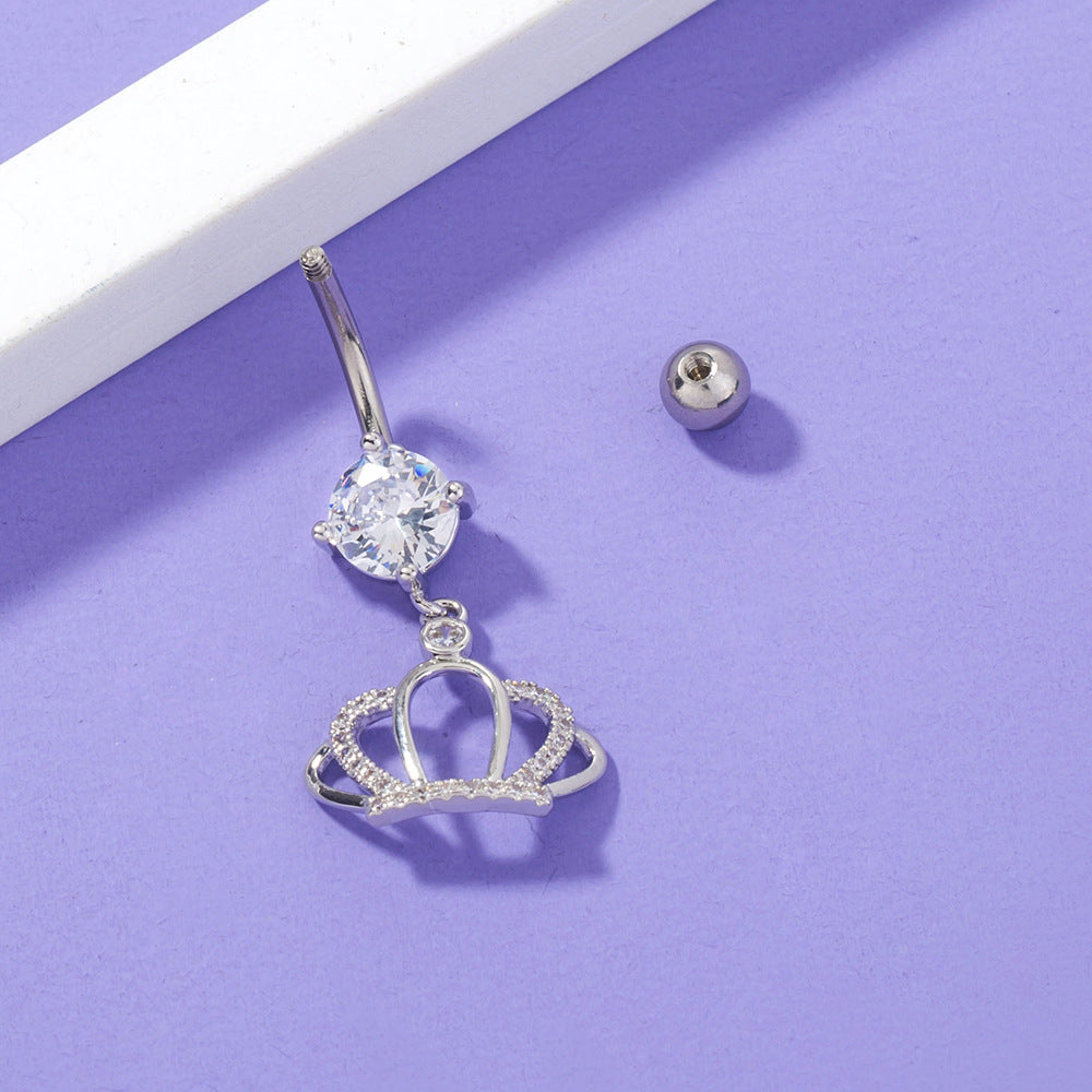 Kronen Zirkon Bauchnabelpiercing Bauchnabelring