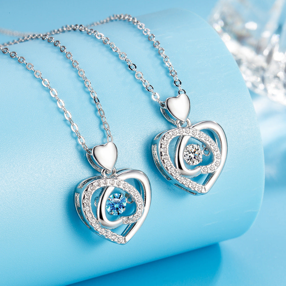 Collar Corazón Latente para Mujer, Día de San Valentín Chino