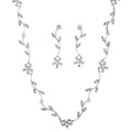 Diamant-Blatt-Perlen-Langhalskette