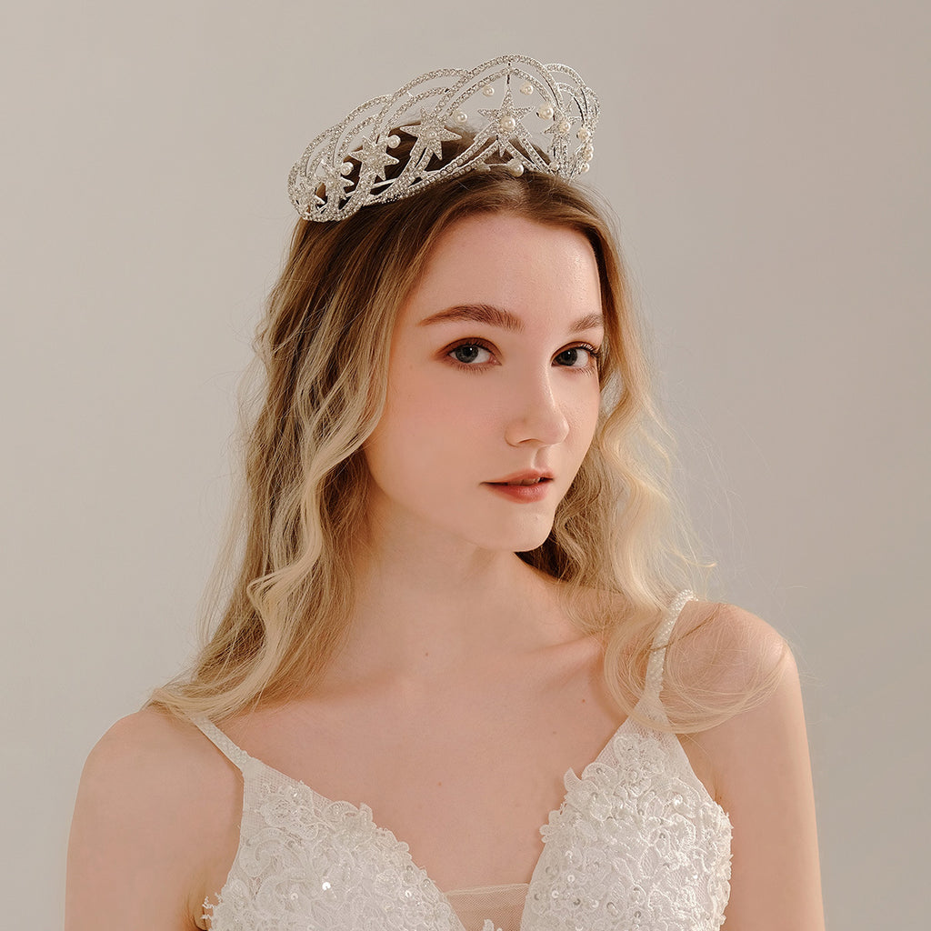 Accesorios para el cabello estilo socialité de lujo ligero, tocado para vestido de novia