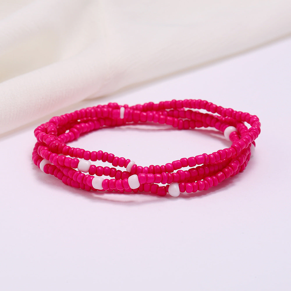 Women's Colorful Beaded Elastic Waist Chain