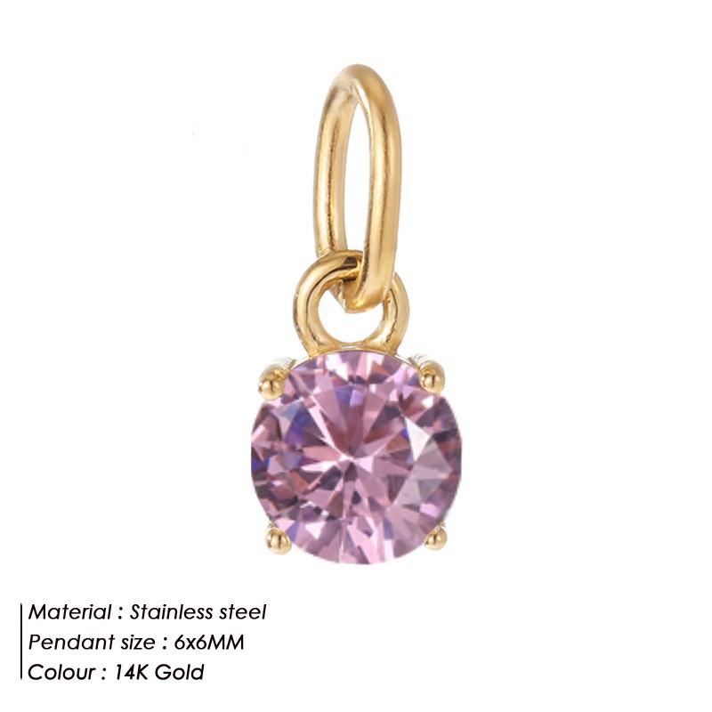 Ornament All-match Neue Edelstahl Runde Accessoires Diamant Damenanhänger