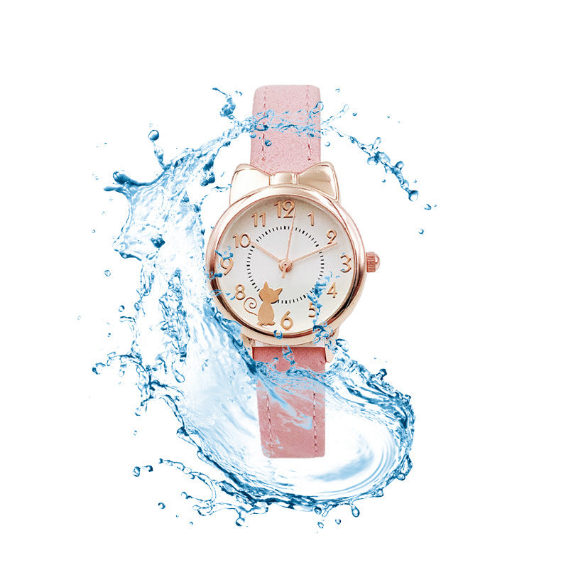 Reloj de pulsera para niñas, cuarzo, resistente al agua