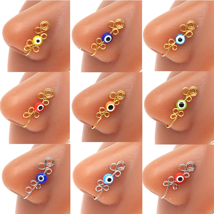 Anillo de nariz y ojos creativo sin perforaciones