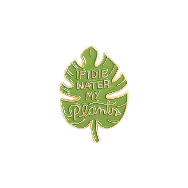 Broche Adorno con Forma de Planta Verde de Moda
