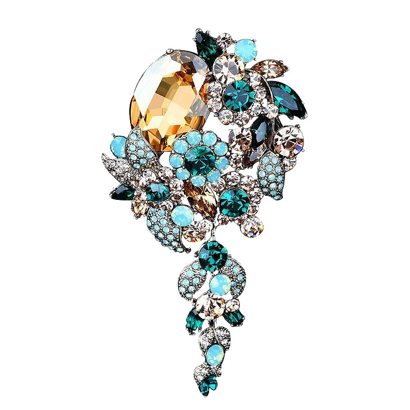Broche con borlas para mujer, largo, retro, de lujo, con diamantes