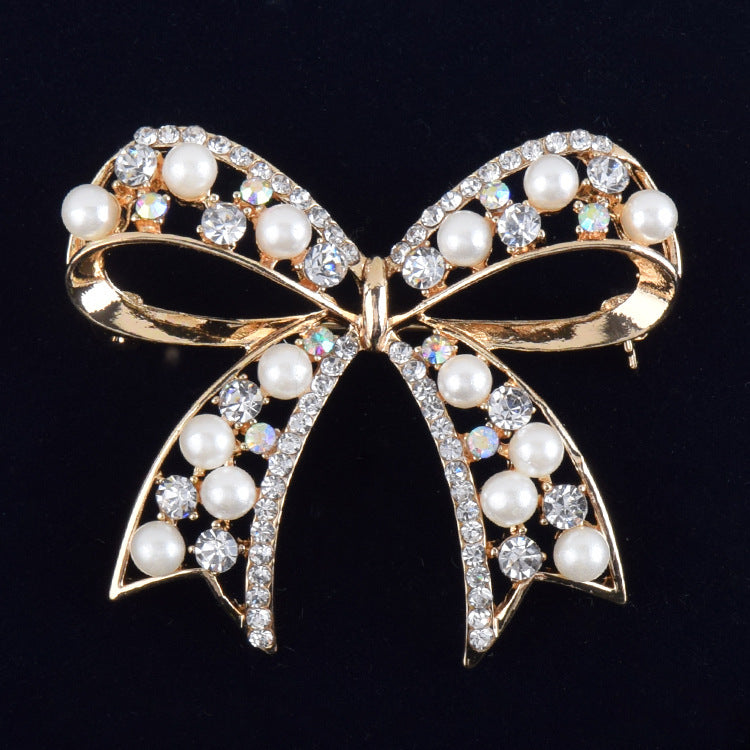 Broche de lazo elegante con perlas, superventas para mujer, combina con todo