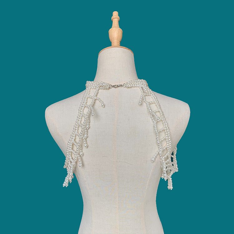 Handgestrickte Kleidung Schmuck Shooting Perlen-Schal