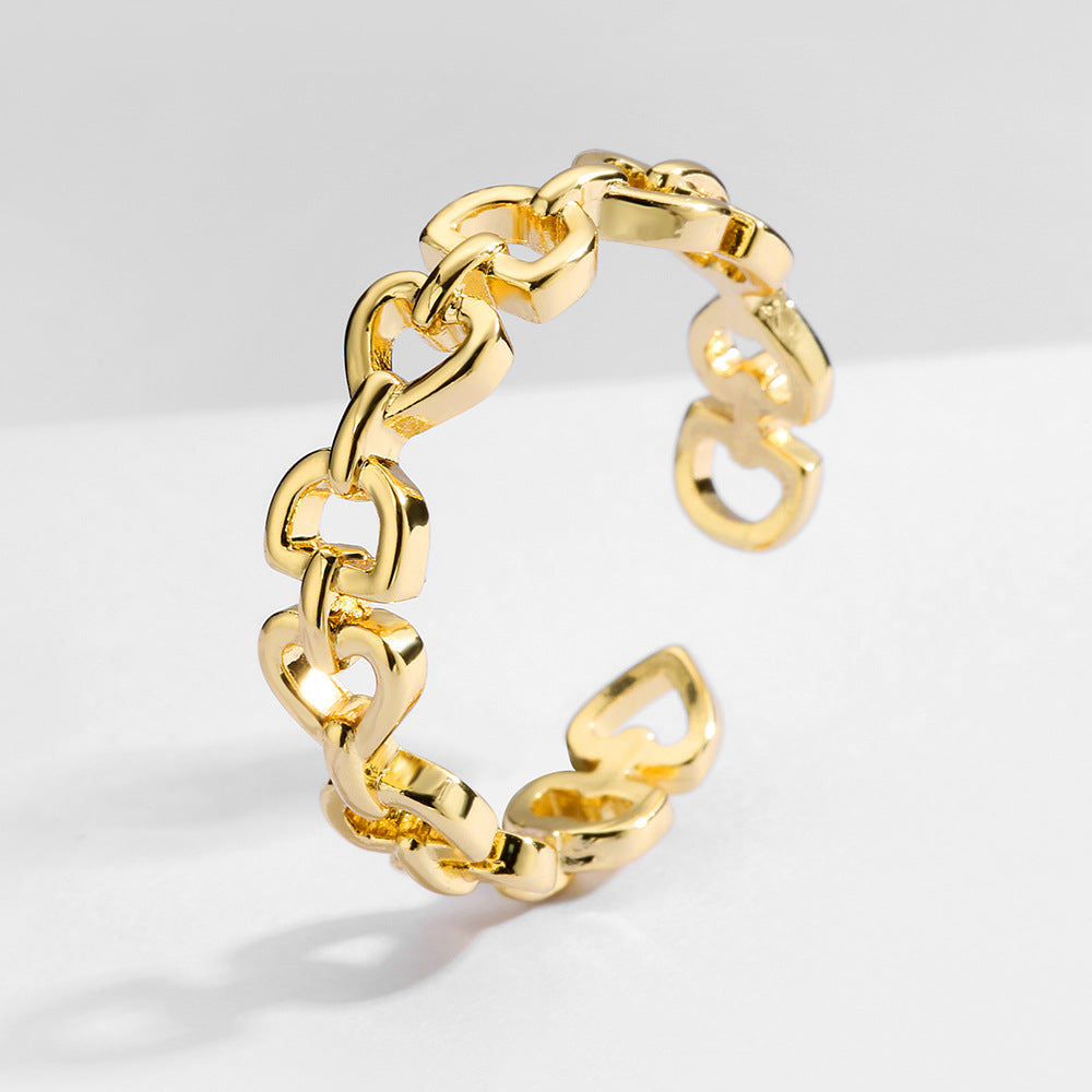 Minimalistischer Liebesbrief-D-Ohrring-Ring-Armband