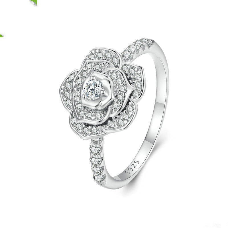 Eingelegter Zirkon Rose Ehering Fortschrittlicher Luxusstil Armband